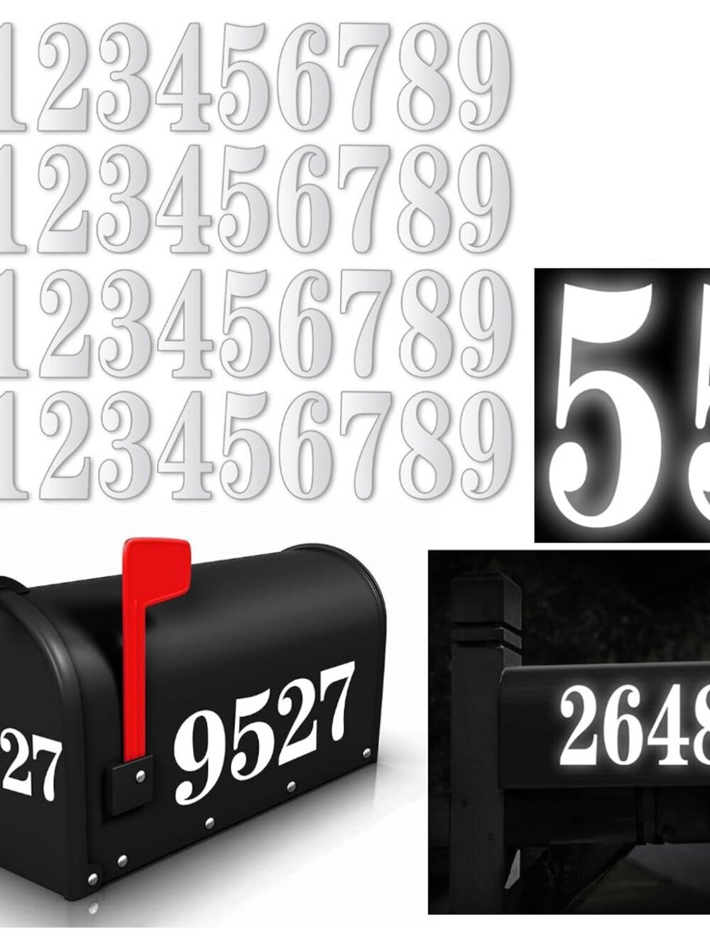 50 Pcs White Mailbox Numbers for outside, 4 Inch